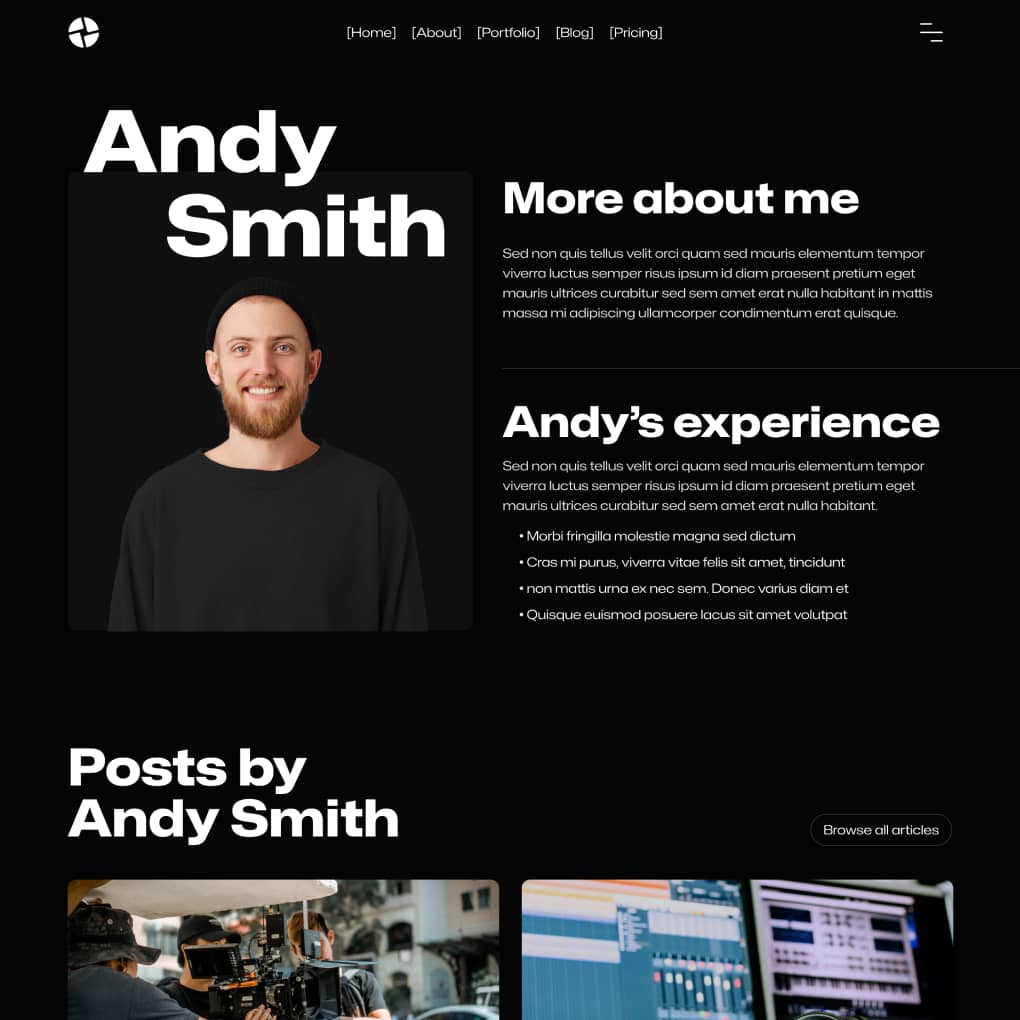 Production X - Team Member Page - Video Agency Webflow Template
