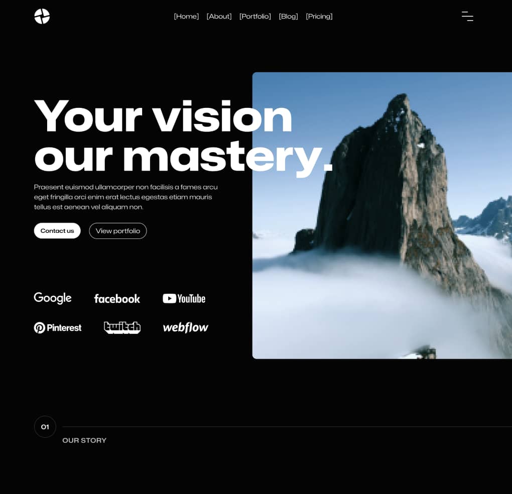 Production X - Home V3 Page - Video Agency Webflow Template