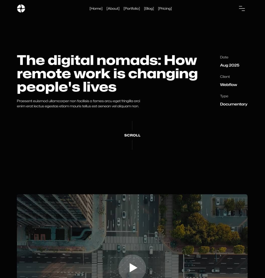 Production X - Portfolio Single - Video Agency Webflow Template