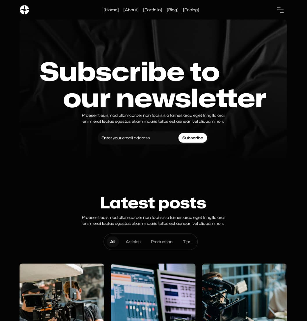 Production X - Blog V3 Page - Video Agency Webflow Template