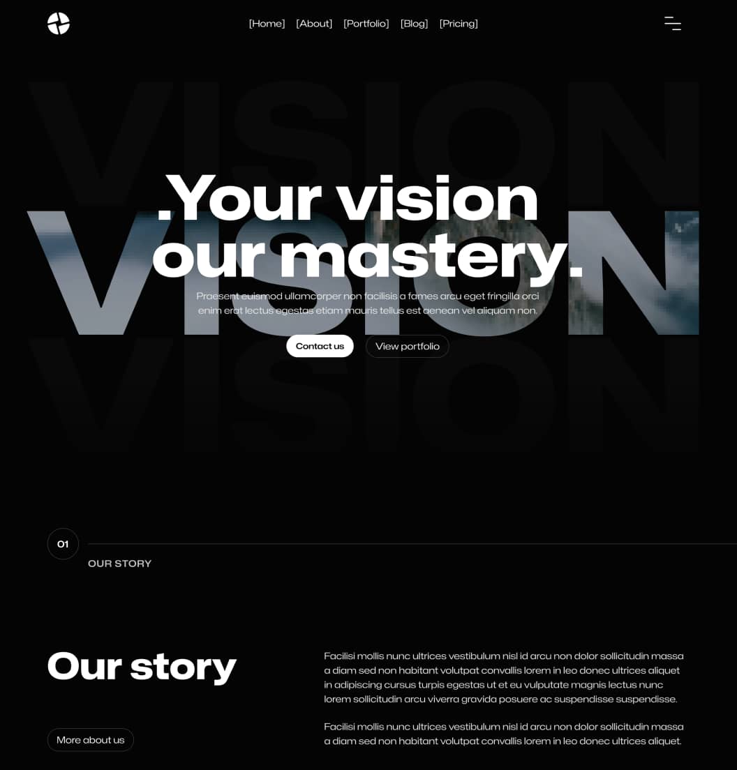Production X - Home V1 Page - Video Agency Webflow Template