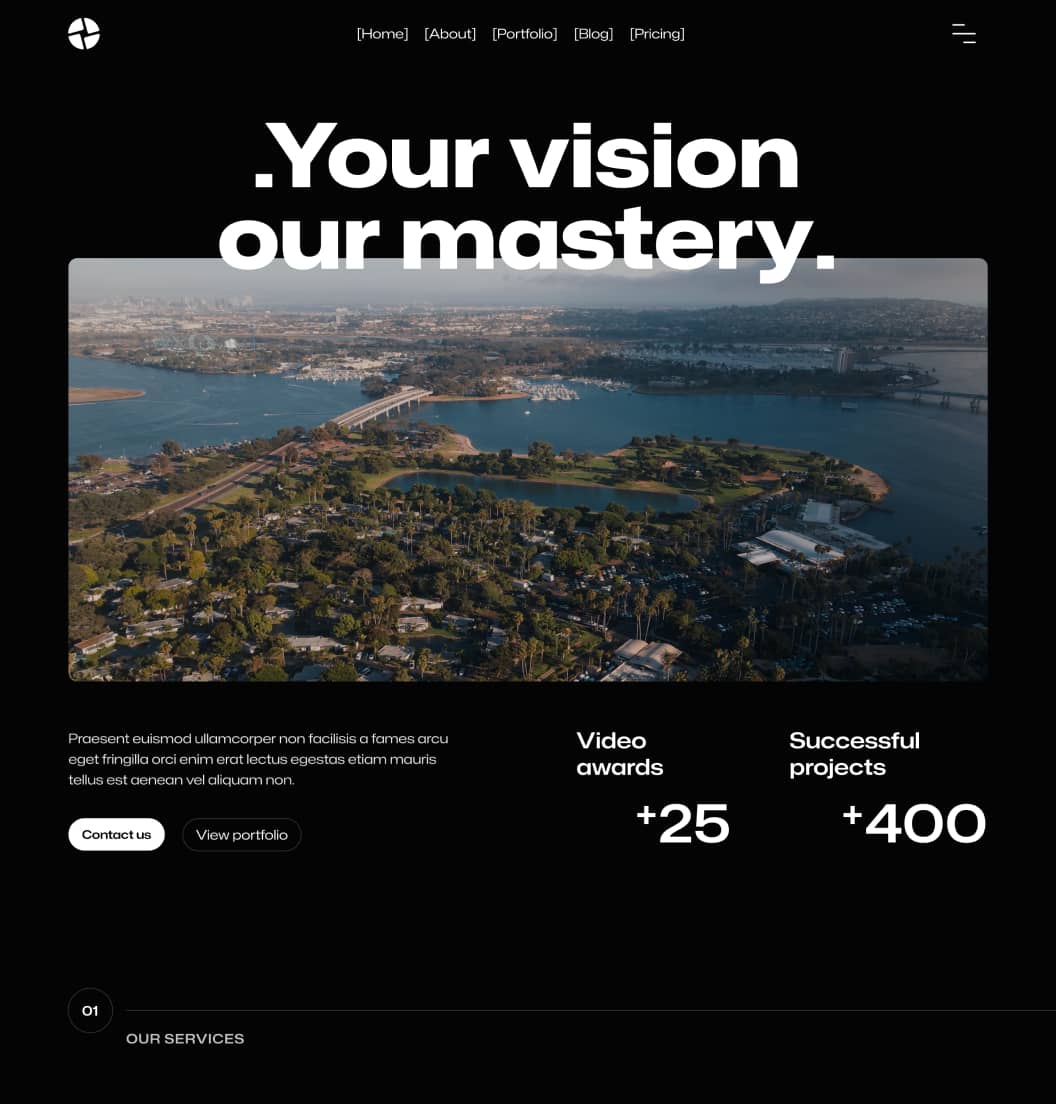 Production X - Home V2 Page - Video Agency Webflow Template