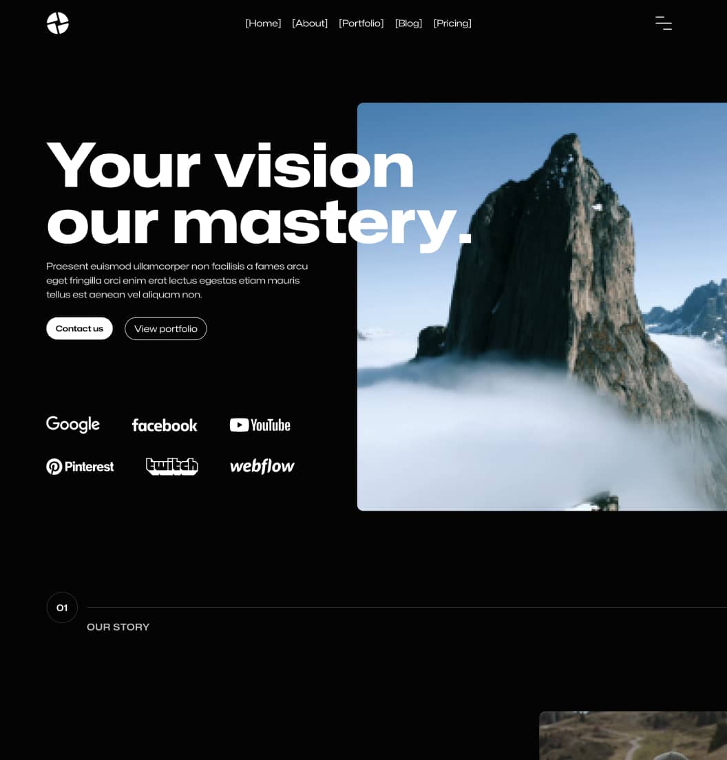Production X - Home V3 Page - Video Agency Webflow Template