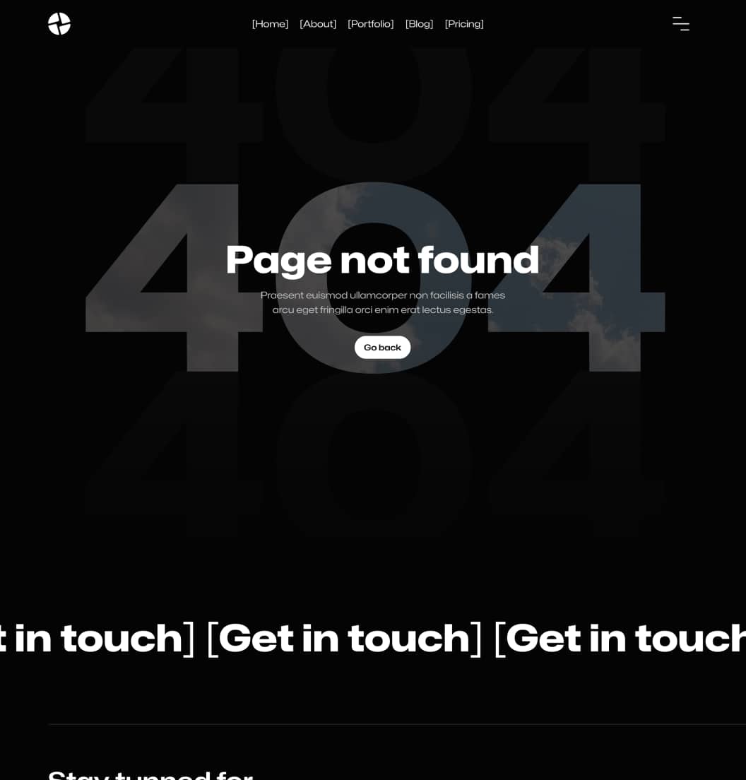 Production X - 404 Not Found Page - Video Agency Webflow Template
