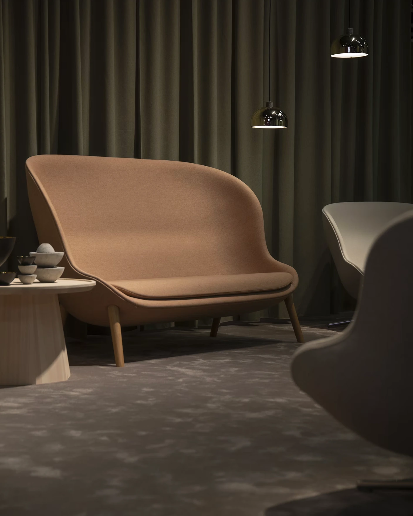 Finished interior with late afternoon light