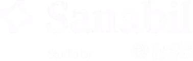 Sanabil logo with a cross-like symbol on the left and the text 'Sanabil' next to it, accompanied by the phrases 'Endoscopy' and 'Design Health' with a globe icon.