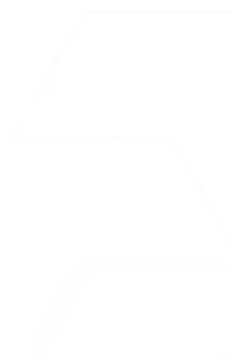 Black and white abstract geometric shape composed of three trapezoids stacked vertically, each with a white border and varying thickness.
