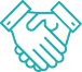 Icon of two hands shaking in agreement or partnership.
