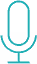 Blue microphone icon with transparent background.