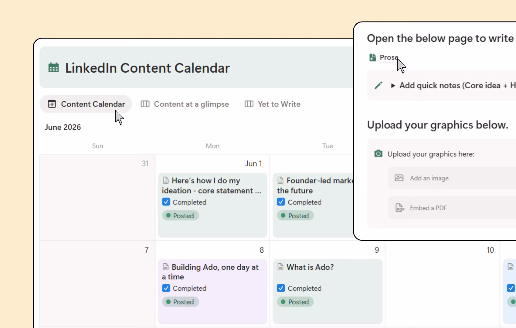 Content Calendar