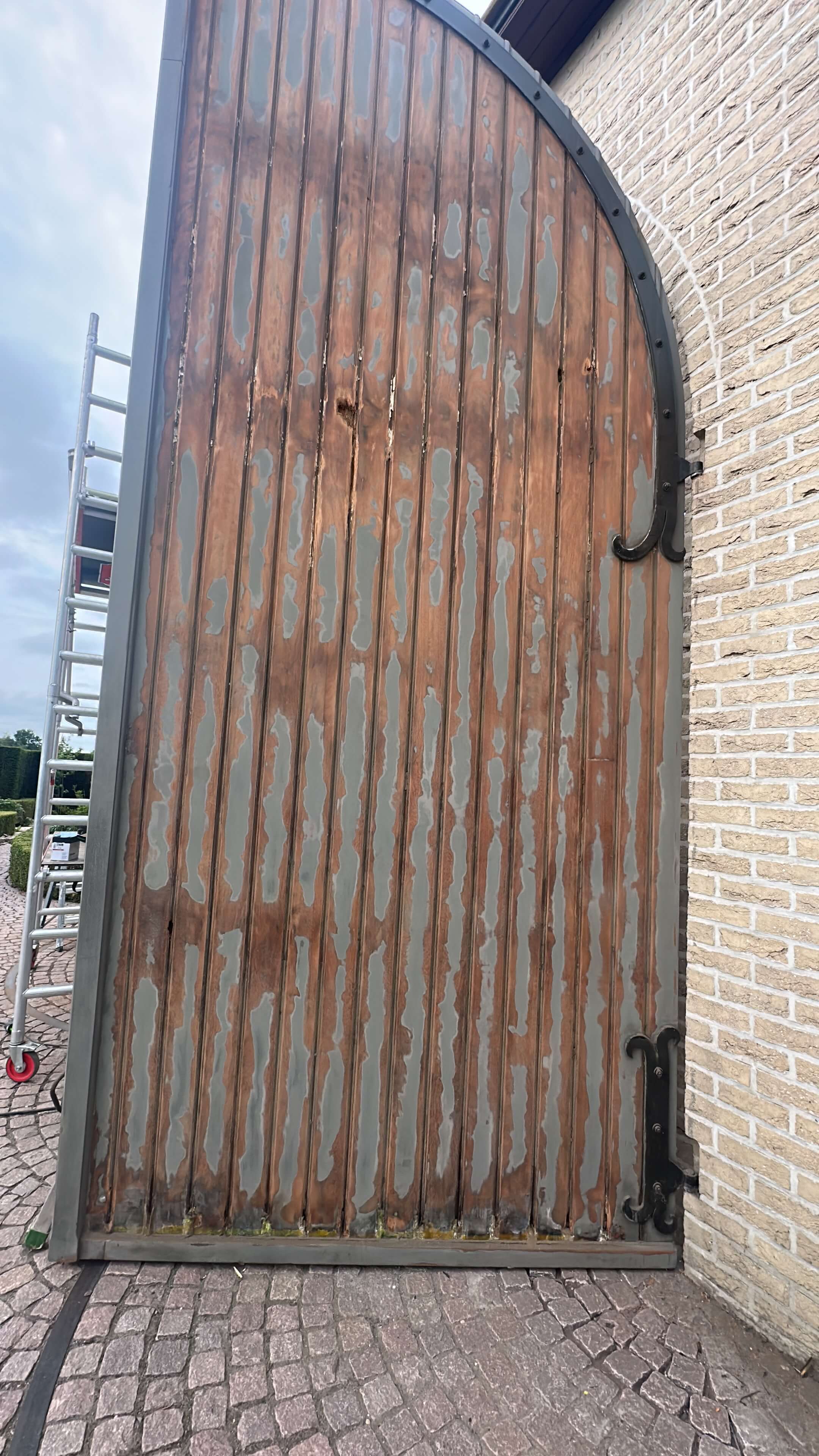 Door painting in progress