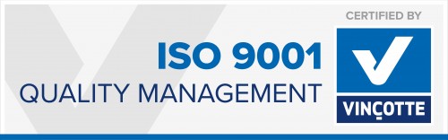 ISO 9001 kwaliteitsmanagement, gecertificeerd door Vincotte