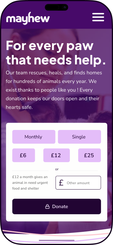 iPhone présentation du projet de refonte conceptuelle du site Mayhew