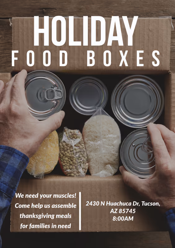 Thanksgiving Food Boxes event flyer
