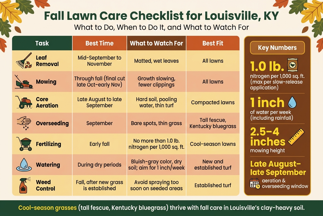 Fall Lawn Care Checklist for Louisville, KY – Timing & Task Guide