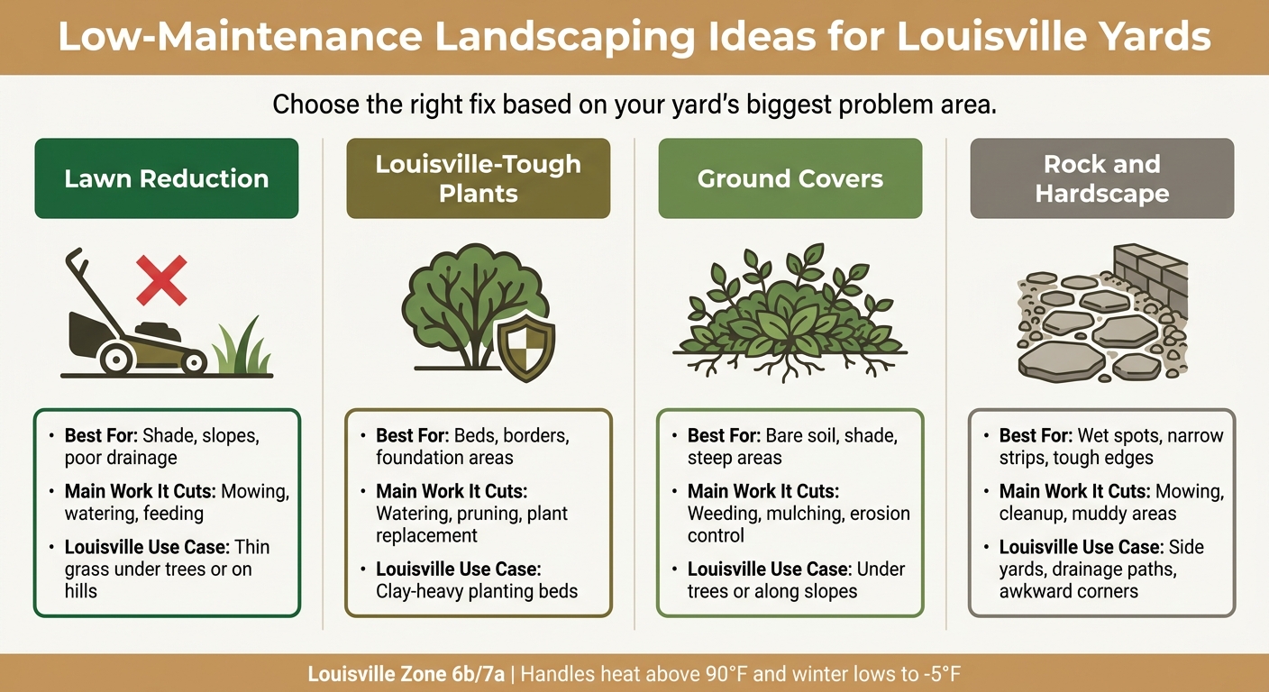 Low-Maintenance Landscaping Ideas for Louisville Yards: Quick Comparison