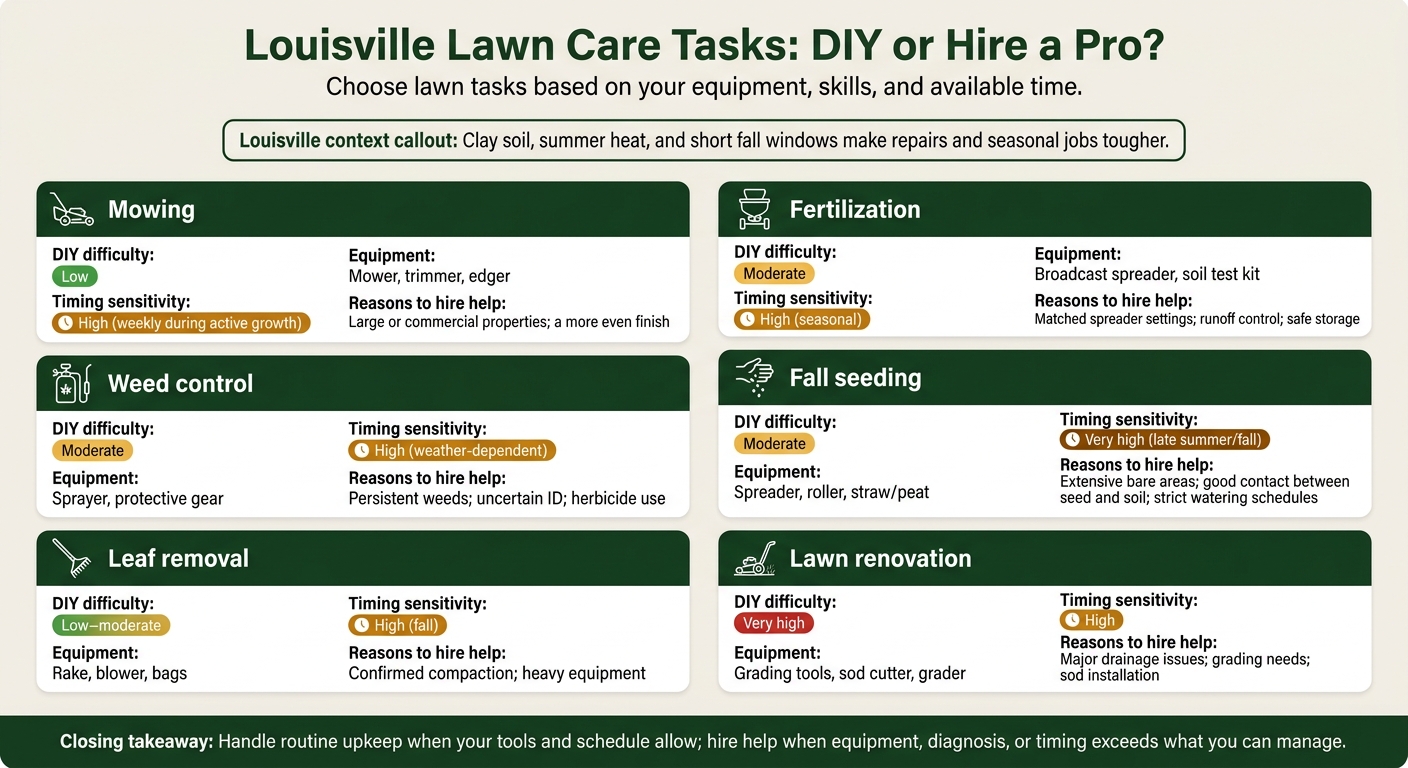 Louisville Lawn Care Tasks: DIY or Hire a Pro?