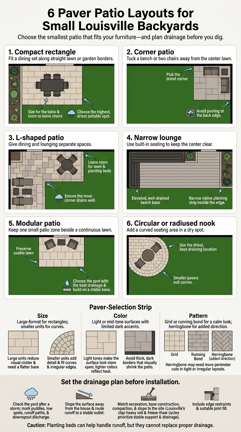 6 Paver Patio Layouts for Small Louisville Backyards