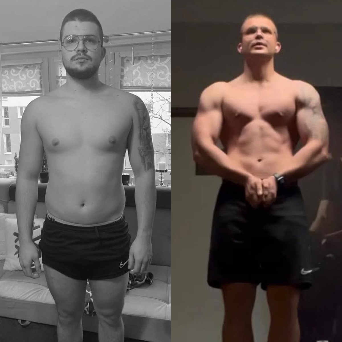 Transformacja przed i po — podopieczny trenera Sebastiana Kasprzyka