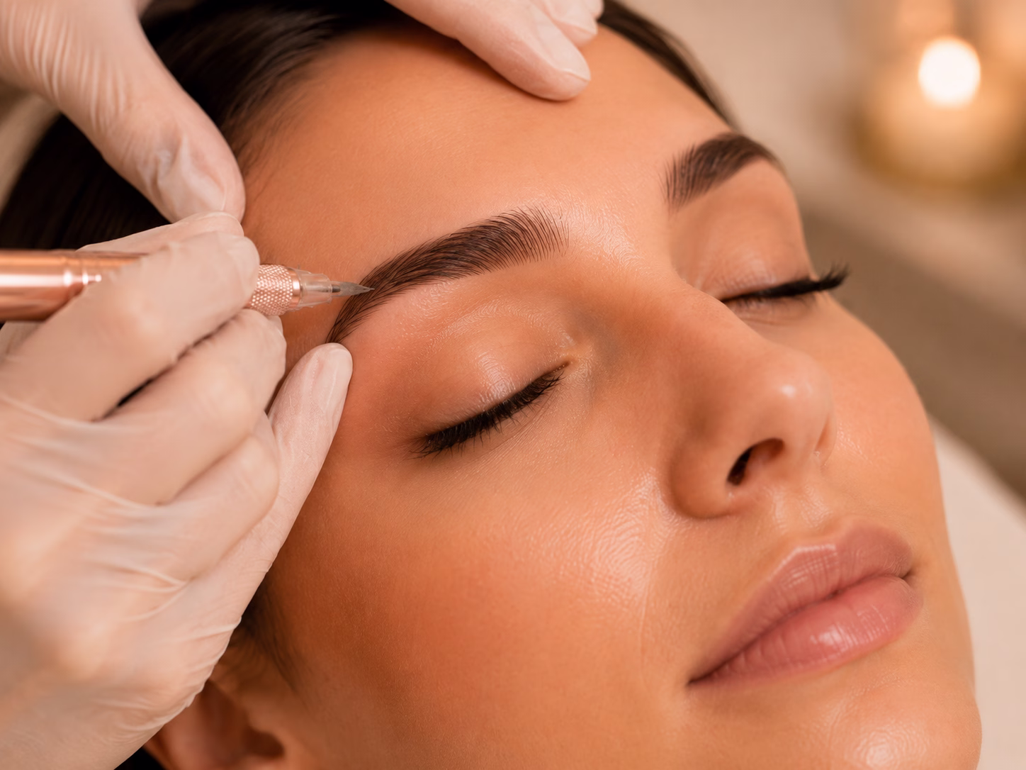 Kombinationsbehandling med microblading och skuggning