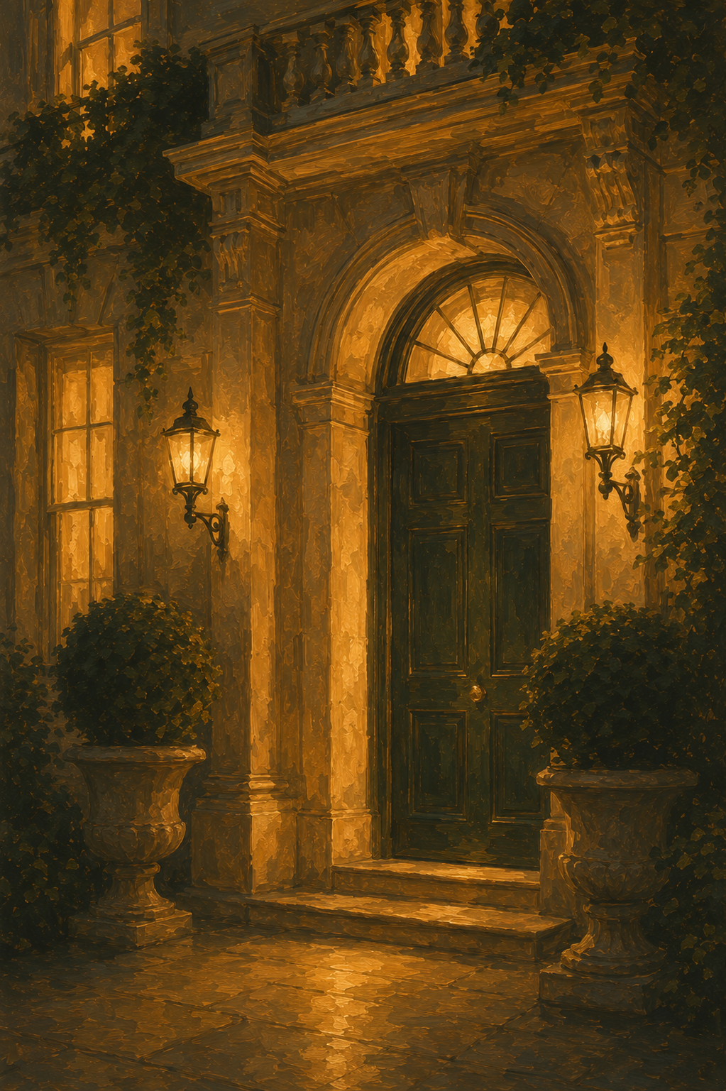 Quiet doorway at dusk
