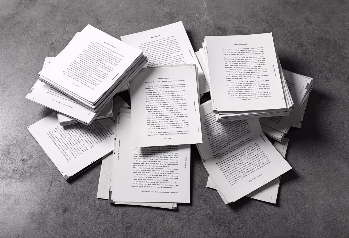 image of typed manuscript pages for an author & writer