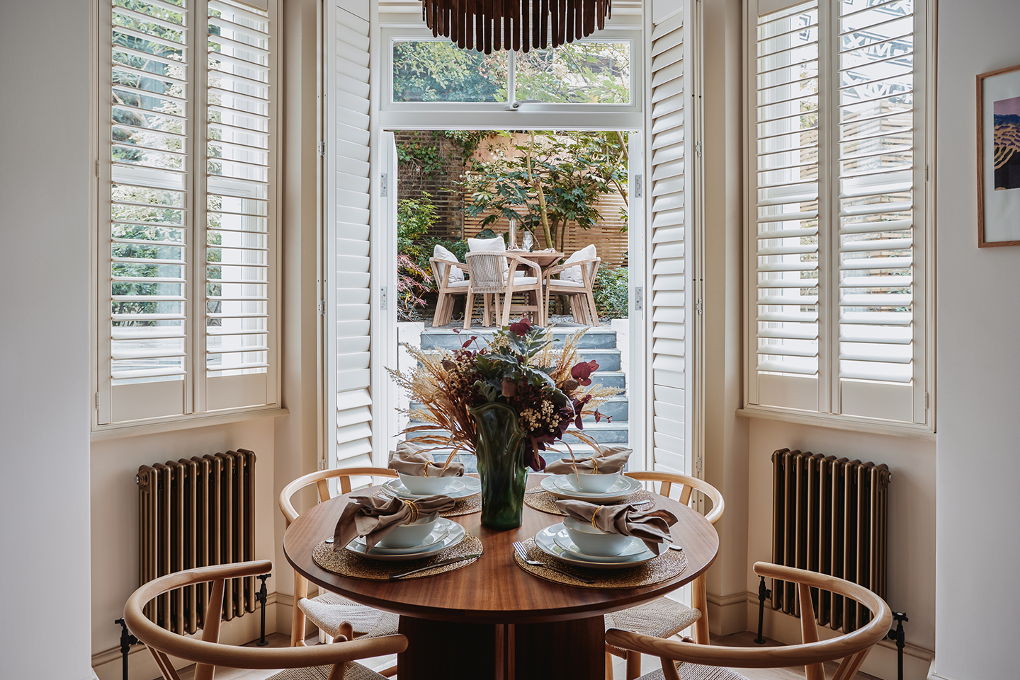 A three-bedroom ground-floor apartment with its own private entrance, sleeping up to six guests.