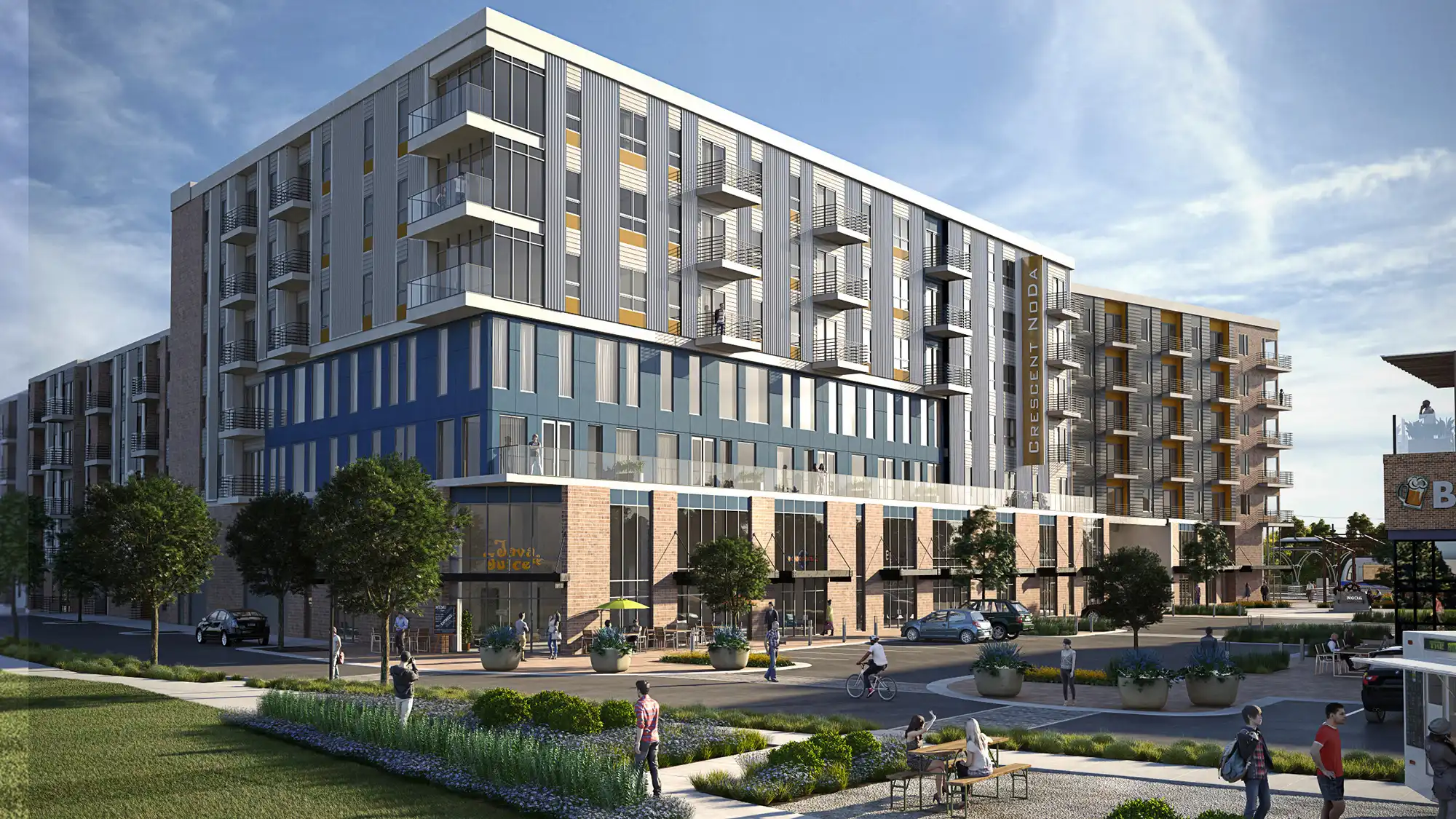 Multifamily residential architectural rendering for real estate marketing, pre-leasing, investor presentations, and development campaigns