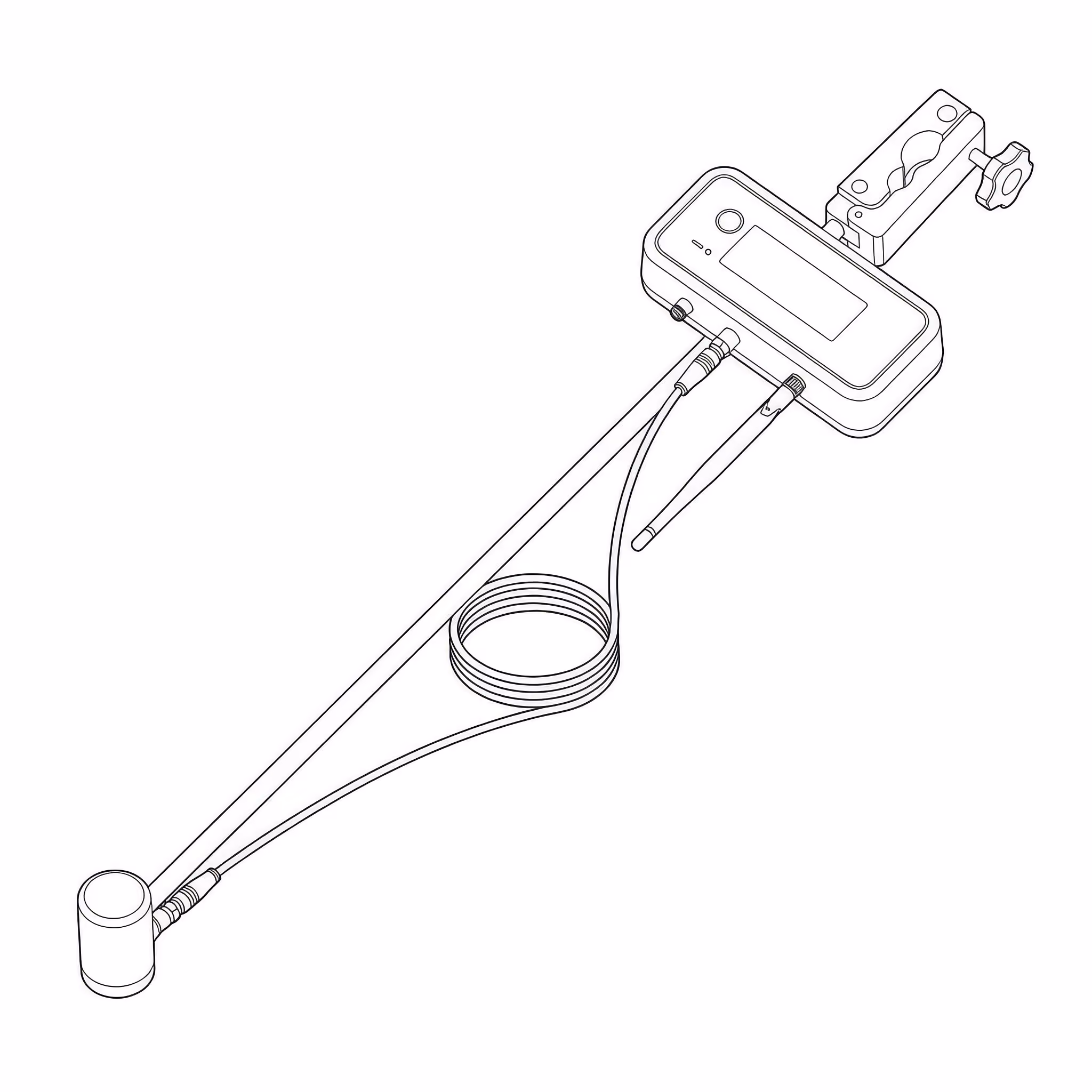 AROYA DLI sensor with its cable and mounting hardware