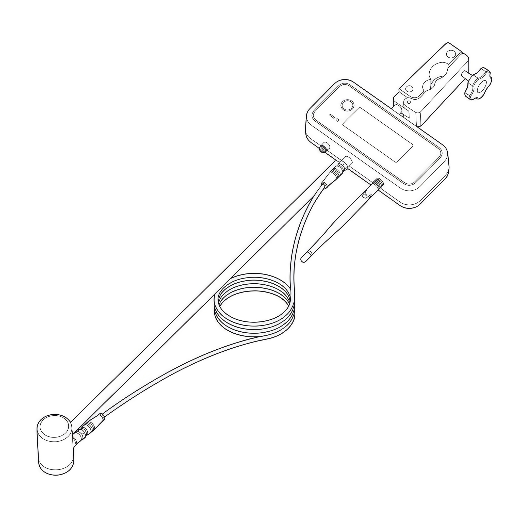AROYA DLI sensor with its cable and mounting hardware