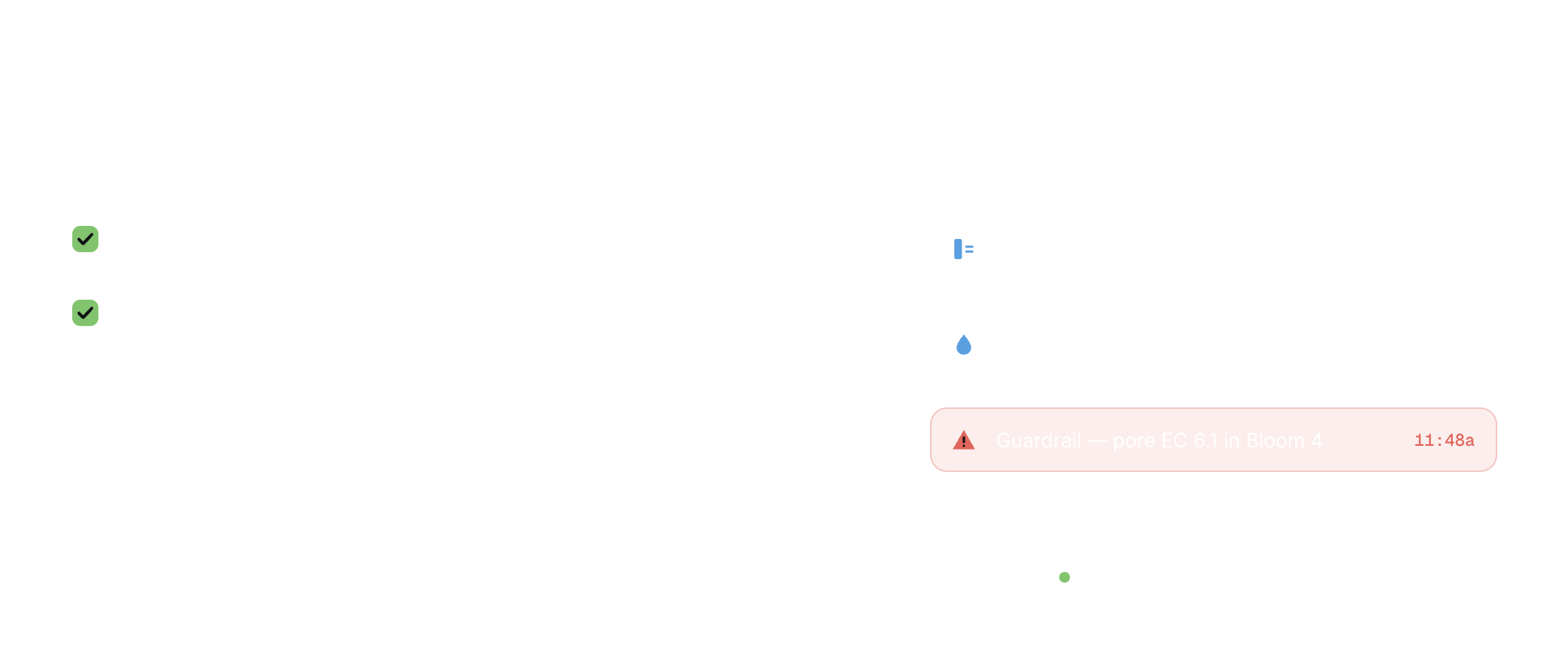 AROYA operations panel showing team tasks and a facility journal feed
