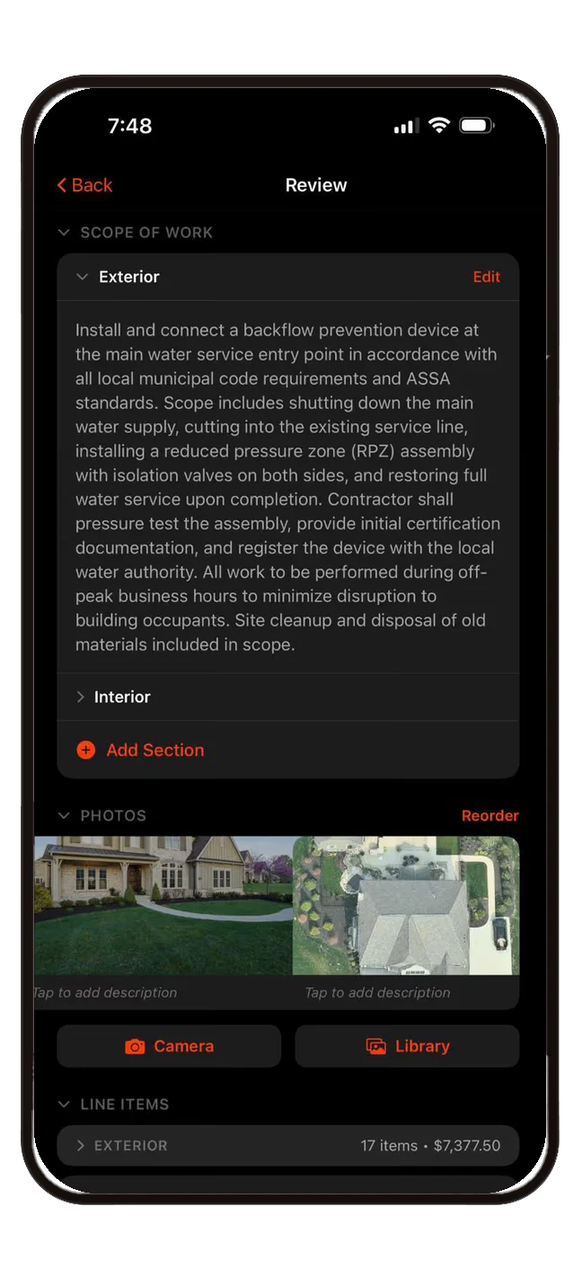 Scope photos screen