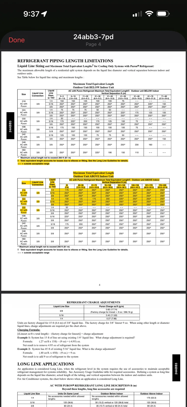 Knowledge base answer citing the spec sheet page and clearly separating general guidance from documents