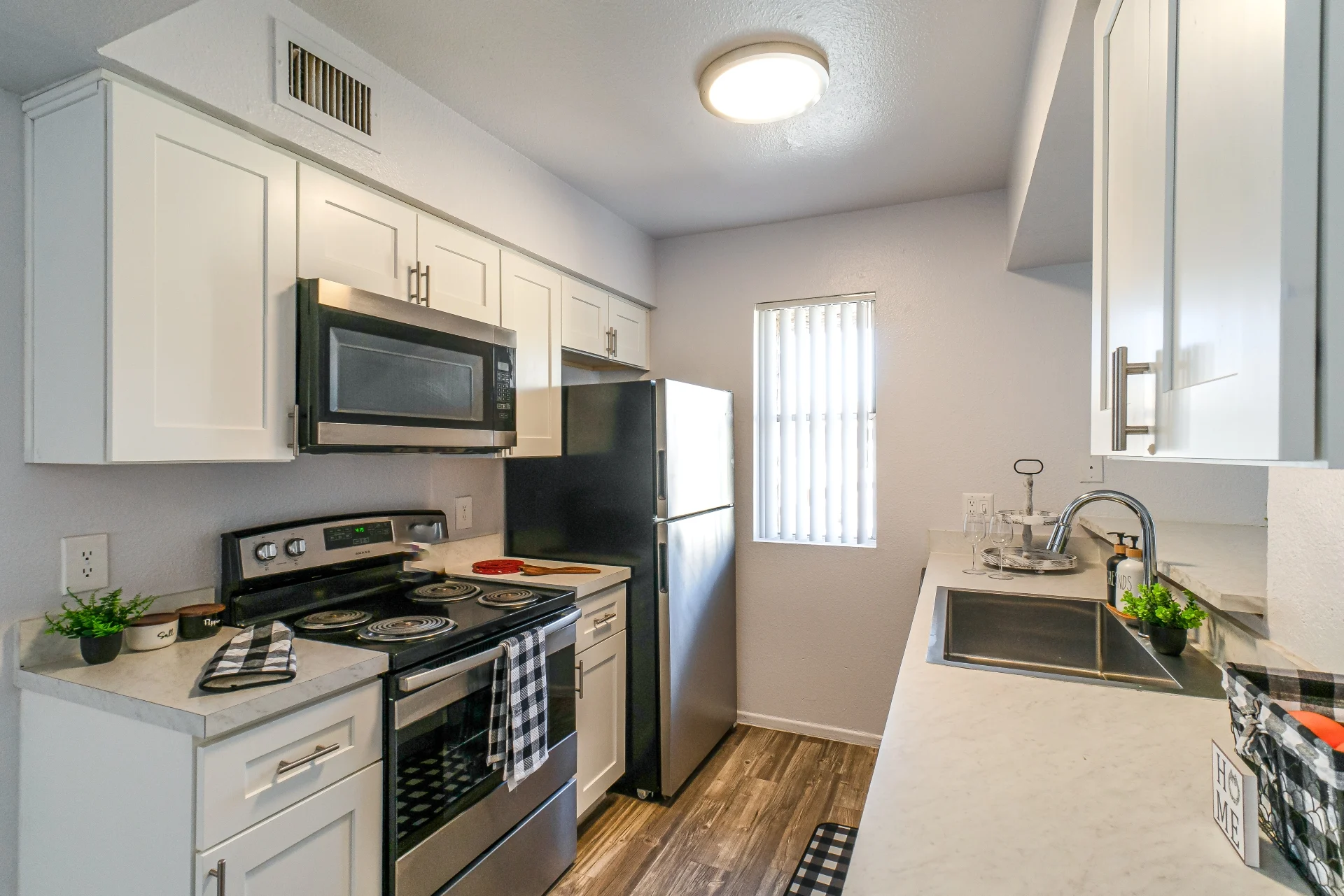 Kitchen with white cabinets