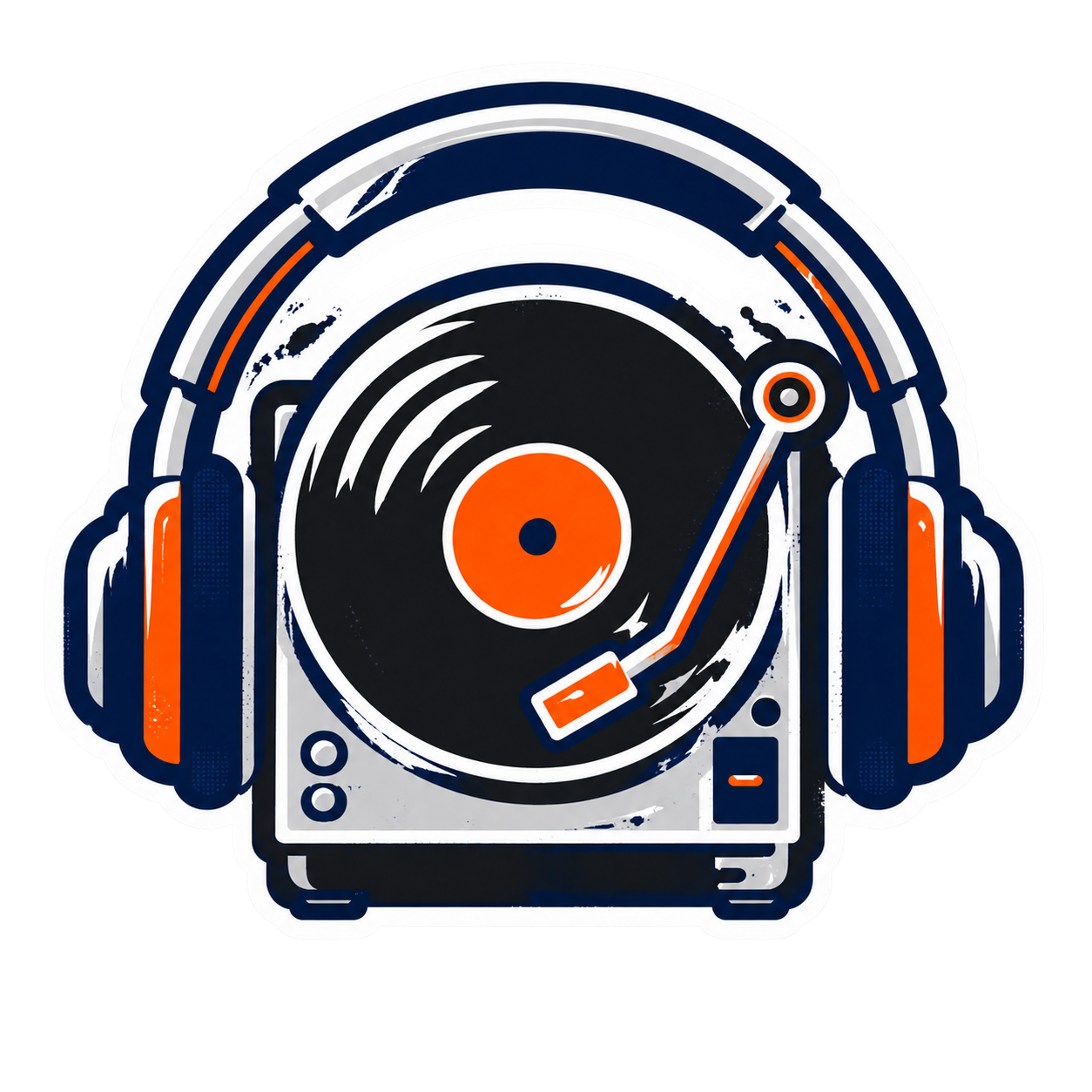 DJ turntable and headphones icon