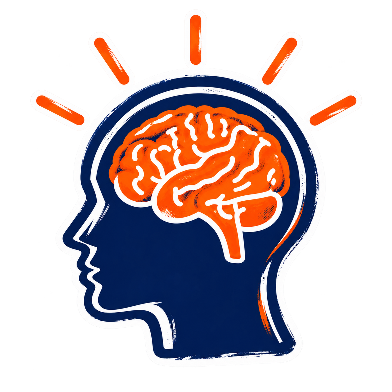 Knowledge of self head and brain icon
