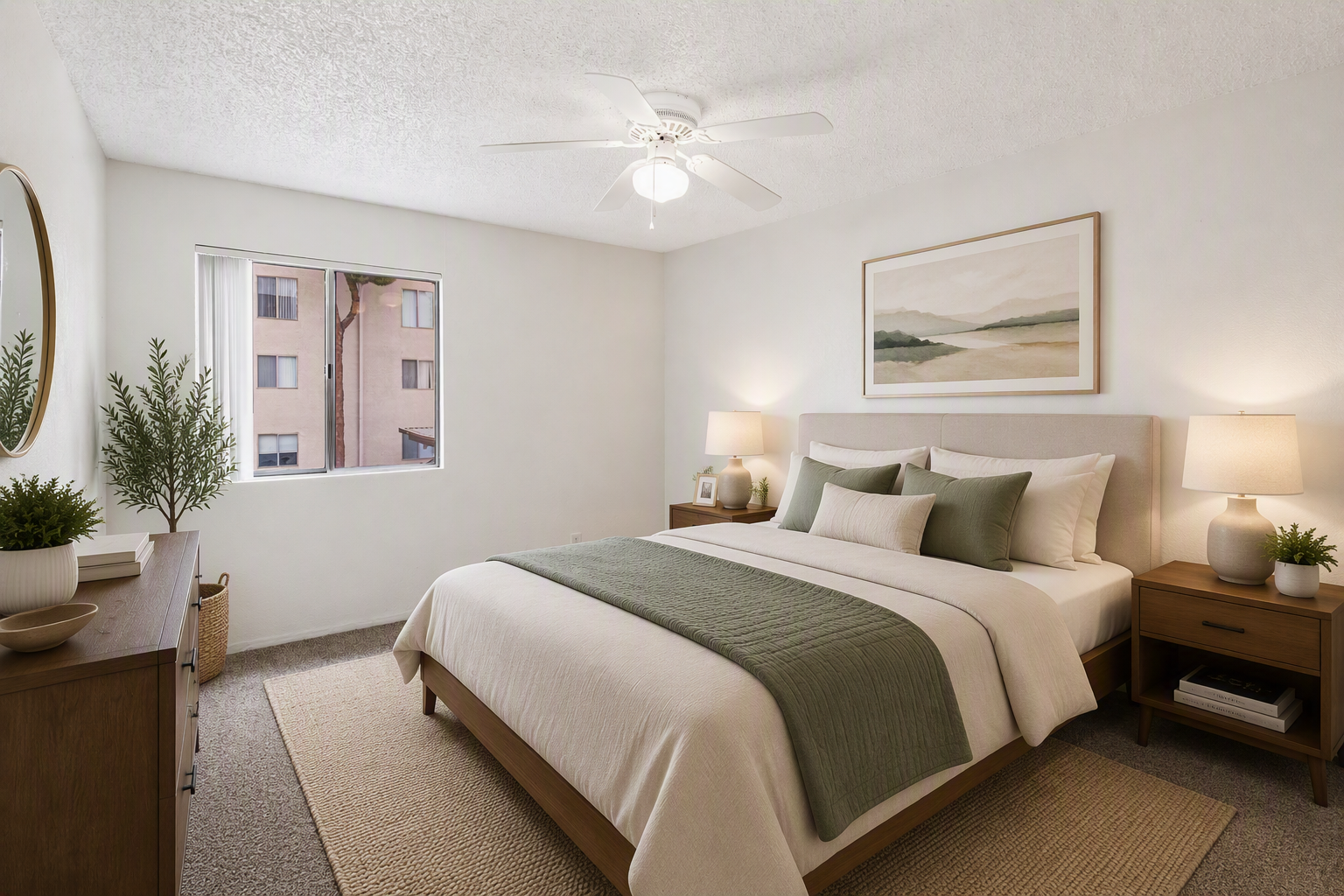bedroom with window view