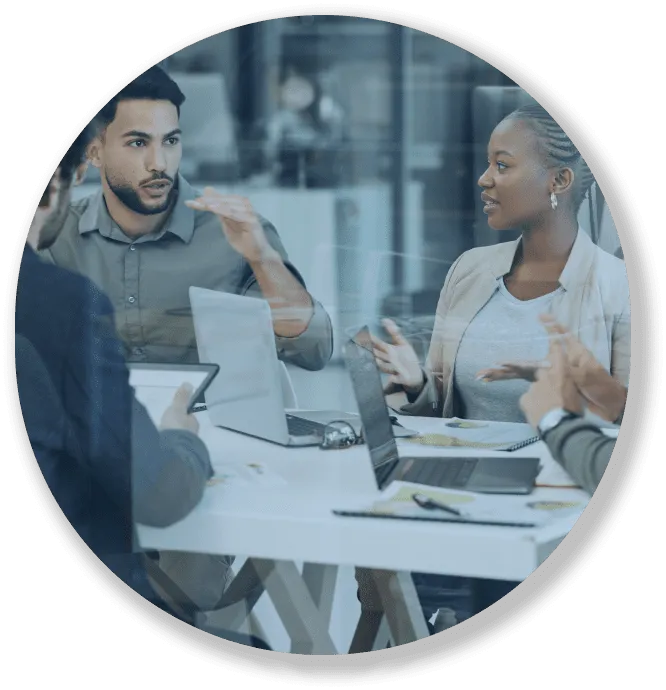 DMW&H team members discussing an automated fulfillment project