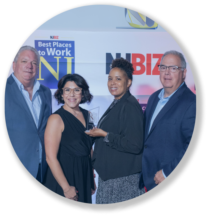 DMW&H team accepting a Best Places to Work award in New Jersey