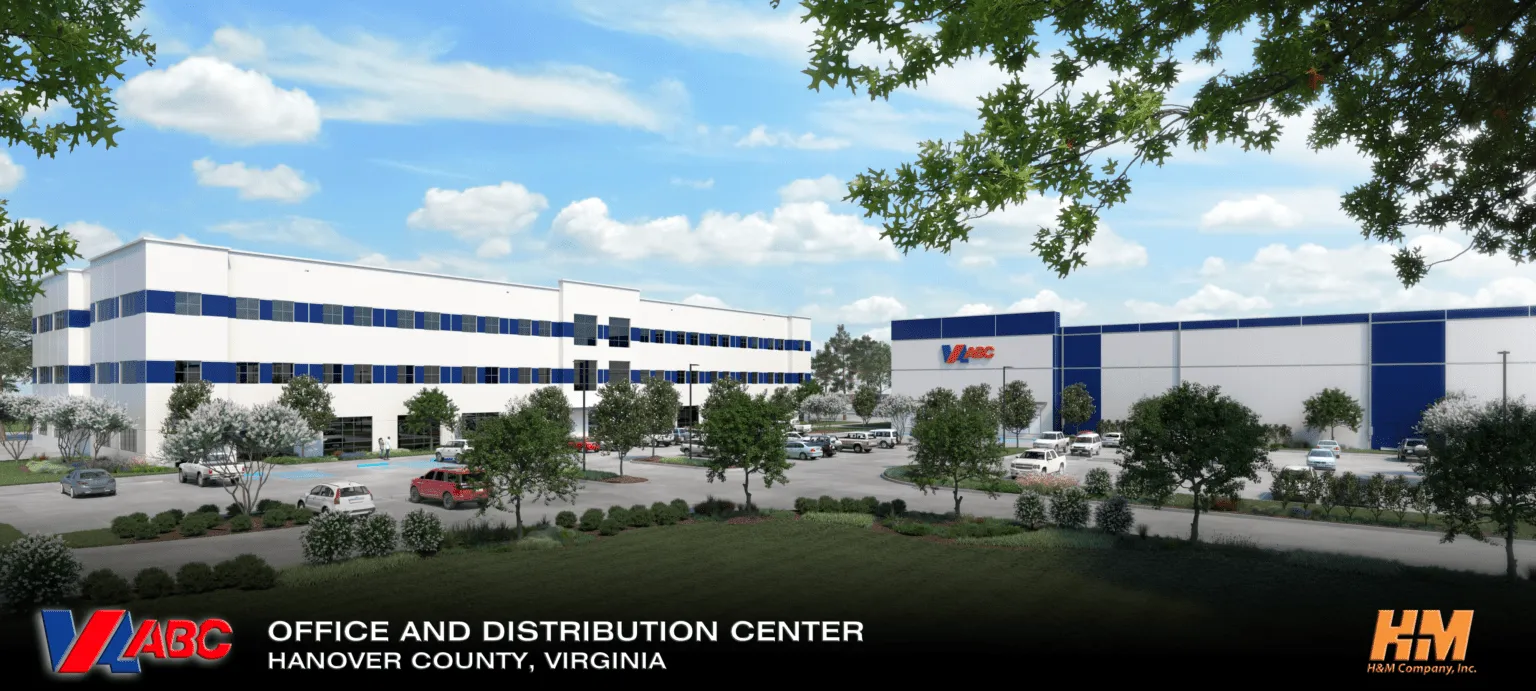 Architectural rendering of an automated beverage distribution center