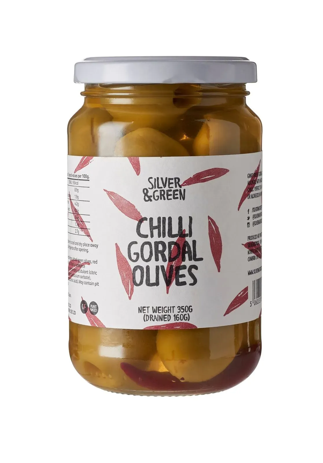 Silver & Green Pitted Chilli Gordal Olives
