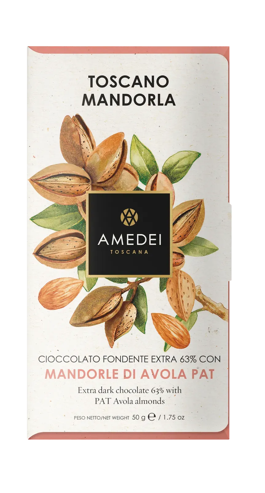 Amedei Toscano Mandorla 63% Extra Dark Chocolate with Almonds
