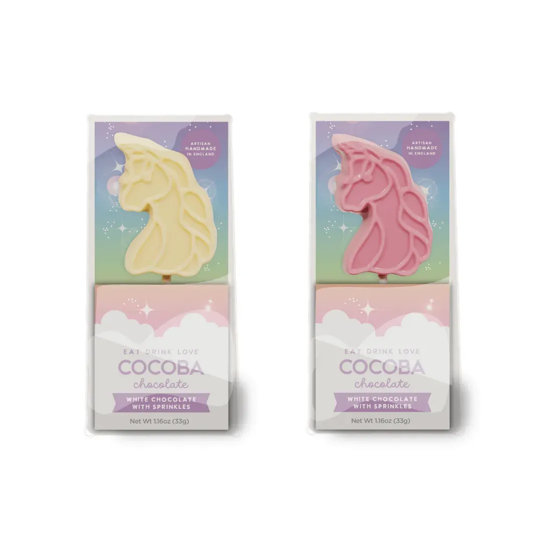 Cocoba Chocolate Unicorn Lollipops