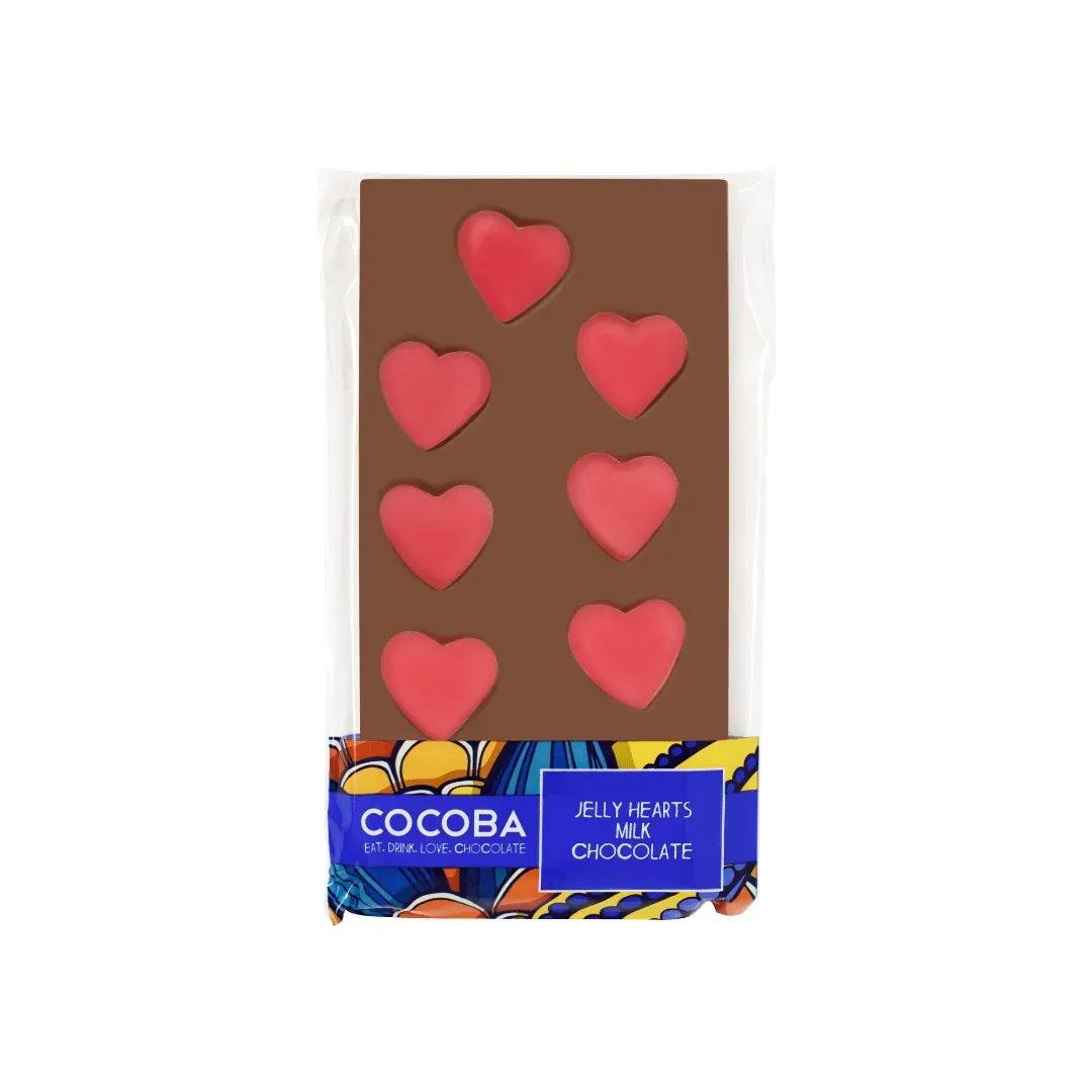 Cocoba Jelly Heart Milk Chocolate Bar