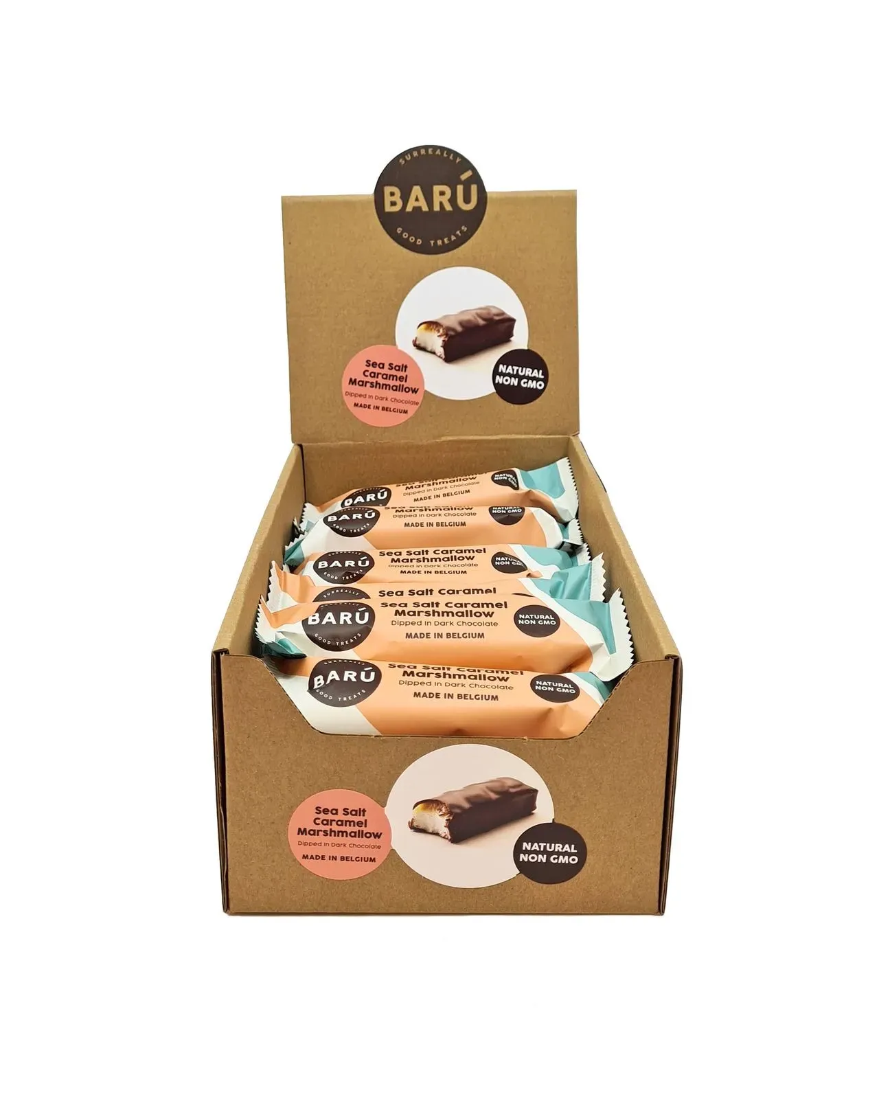 Baru Dark Chocolate Marshmallow Bar with Nutty Sea Salt Caramel