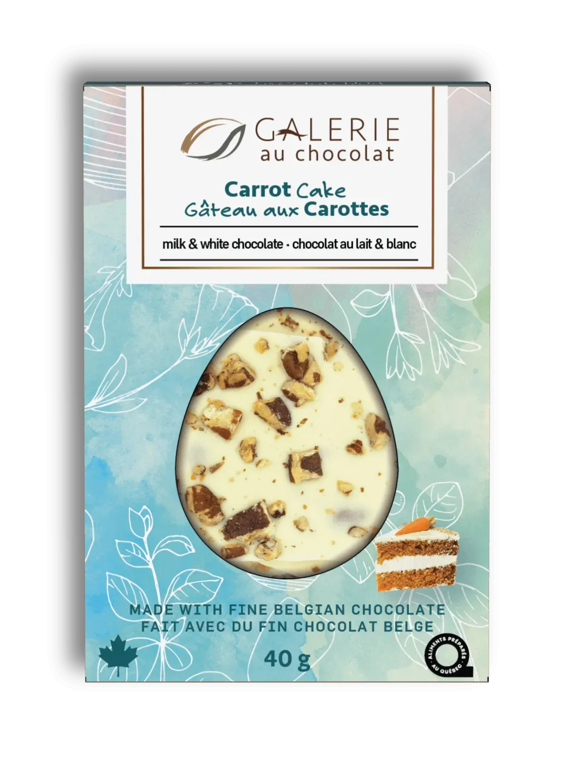 Galerie au Chocolat White and Milk Chocolate Carrot Cake Mini Bark Bar