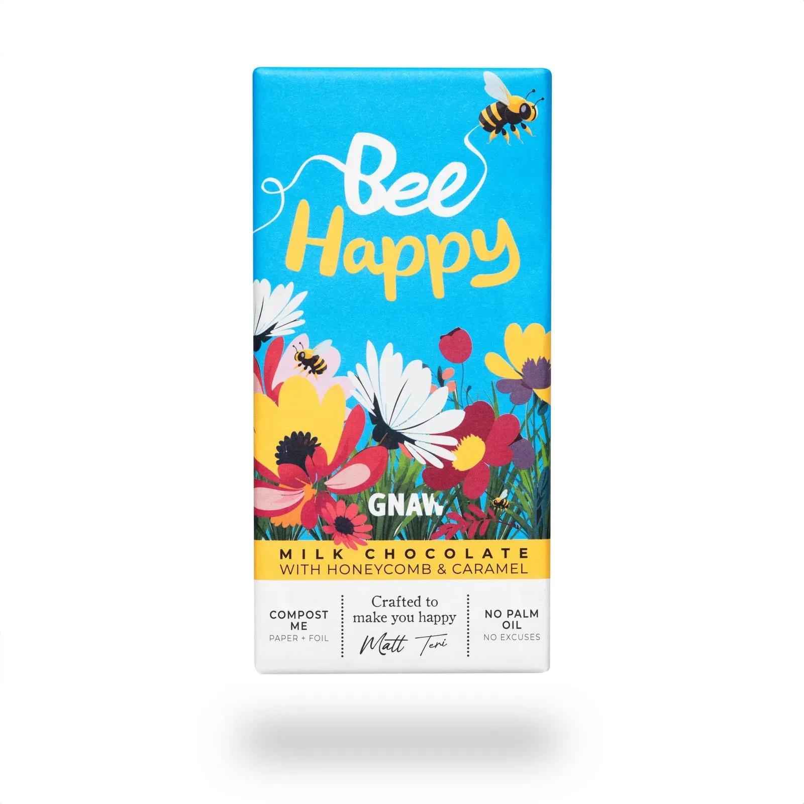Gnaw Bee Happy Milk Chocolate Honeycomb Bar