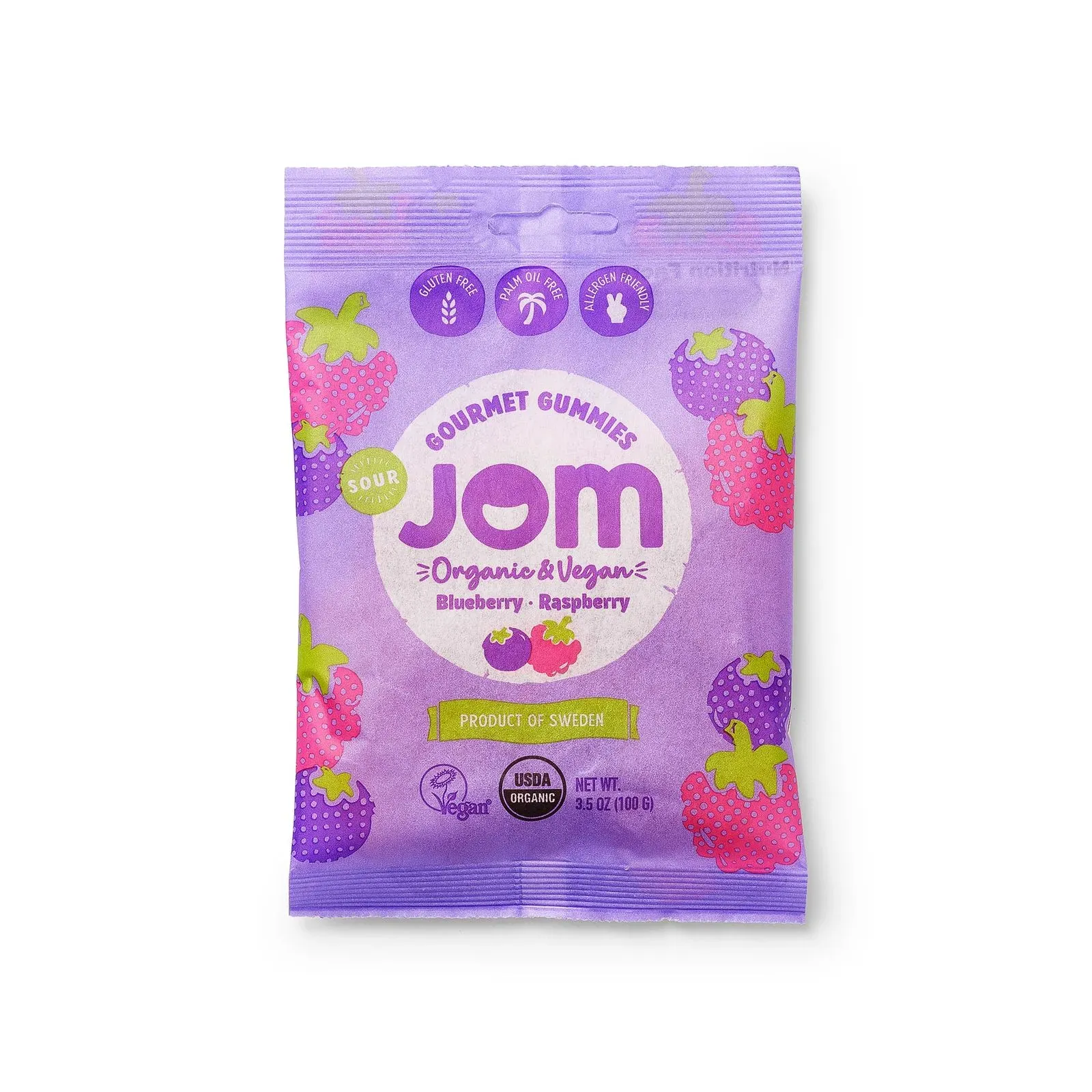 JOM Sour Blueberry & Raspberry Gummies