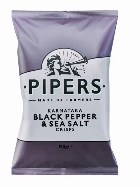 Pipers Crisps Karnataka Black Pepper and Sea Salt Crisps