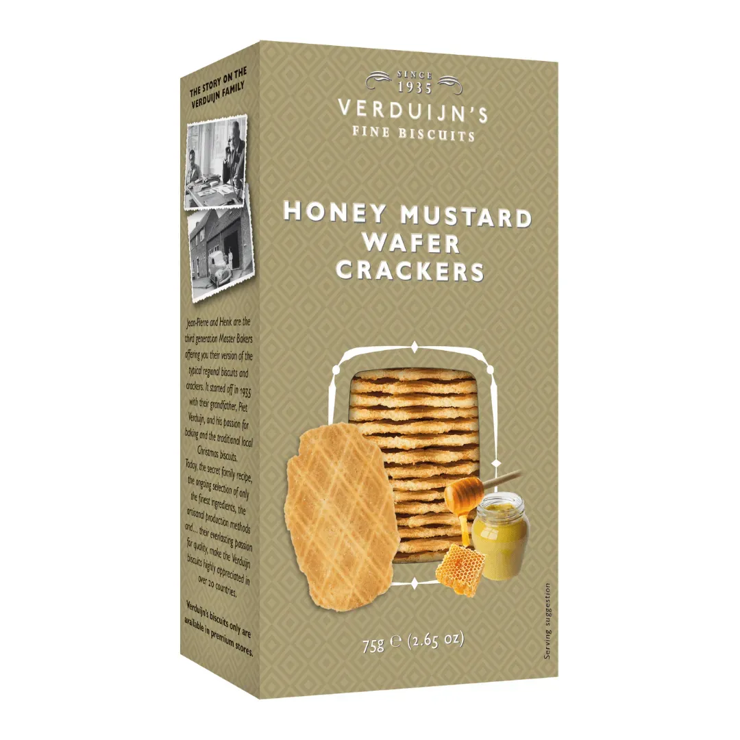 Verduijns Savoury Cheese Wafers with Honey & Mustard
